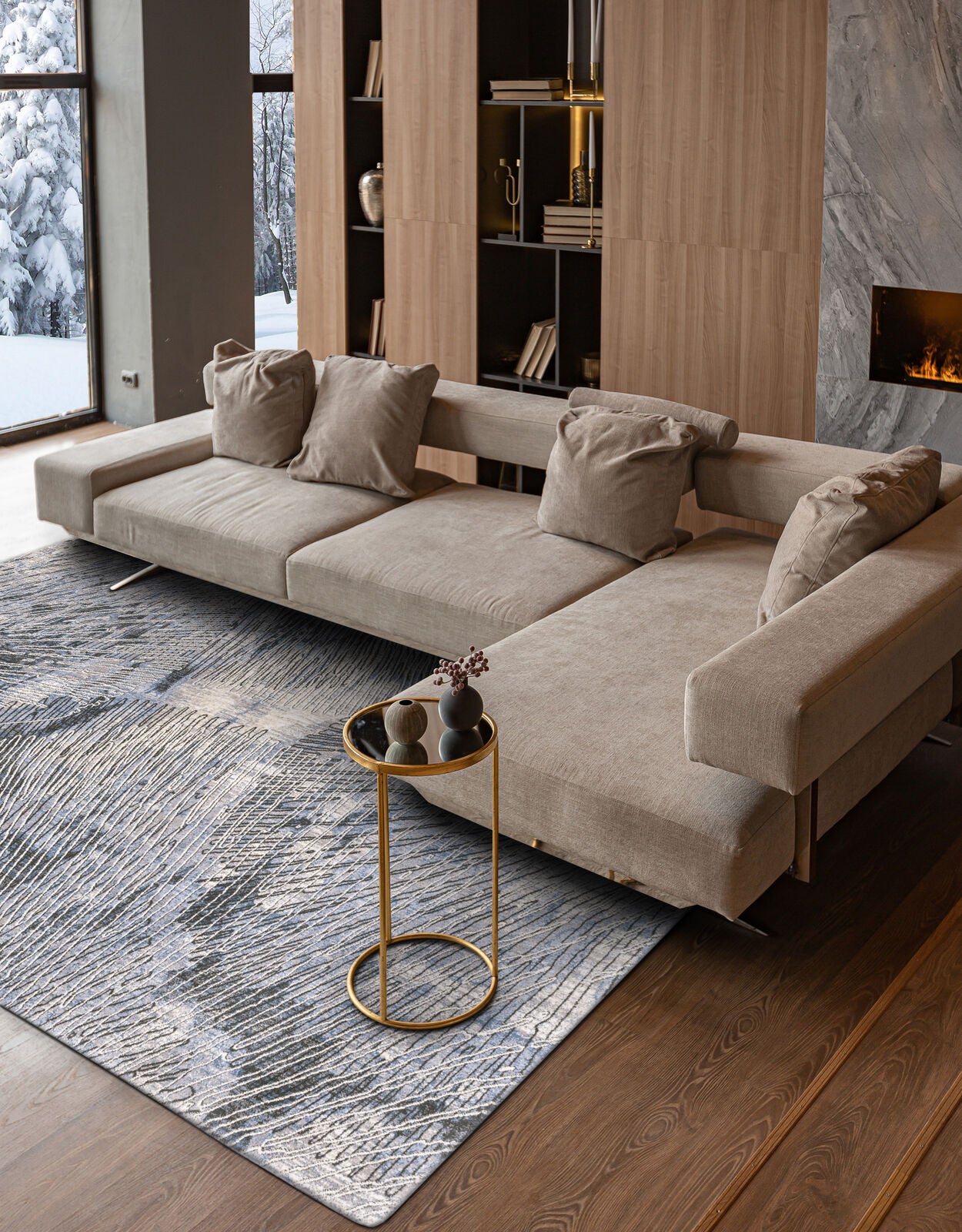 Agnella Rugs Calisia CORAL Blue - 100% New Zealand Wool - Free Delivery