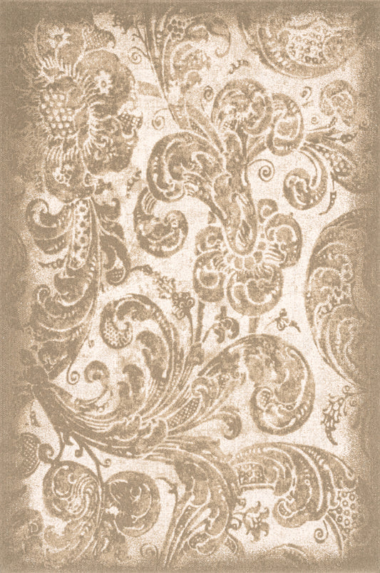Agnella Rugs Design Discoveries V&A Collection DAMASK Beige - Free Delivery