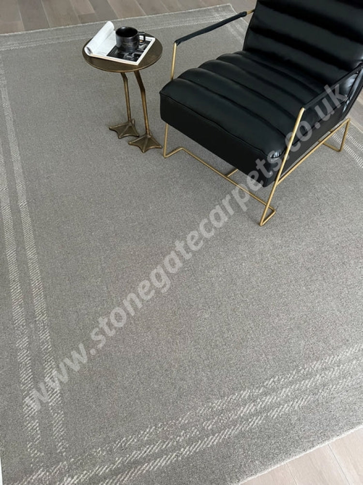 Agnella Rugs House Loves Calisia GRID RIM Anthracite - 100% New Zealand Wool - Free Delivery