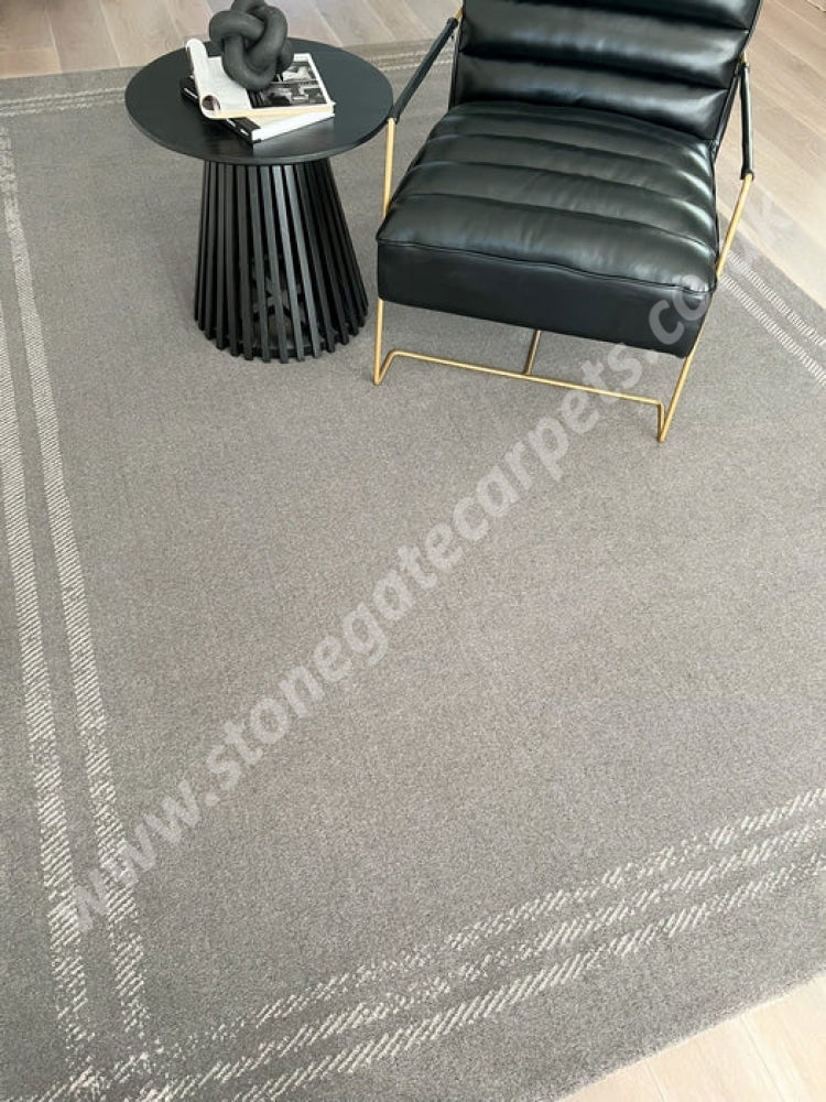 Agnella Rugs House Loves Calisia GRID RIM Taupe - 100% New Zealand Wool - Free Delivery