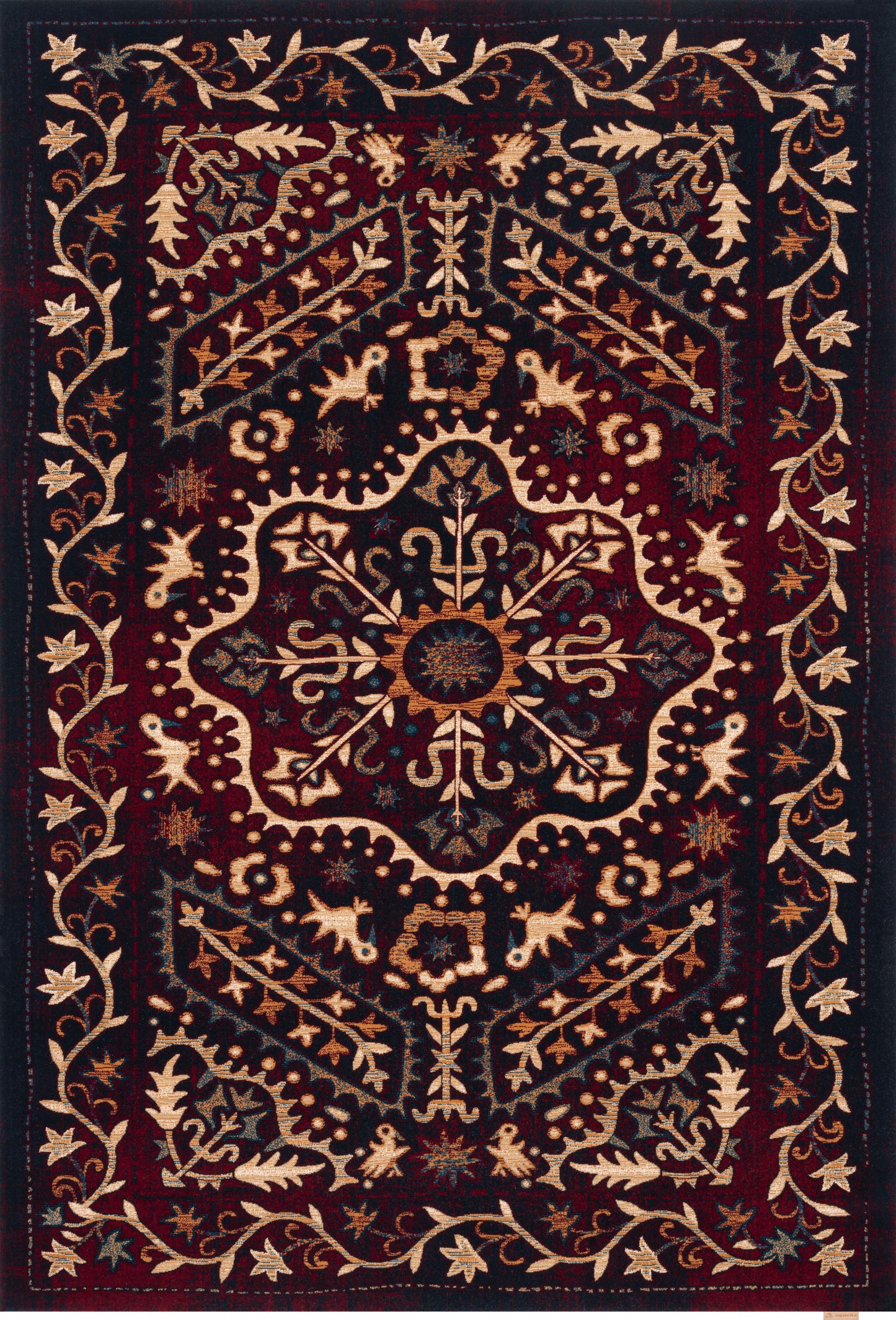 Agnella Rugs Design Discoveries V&A Collection MARASH Dark Red - Free Delivery