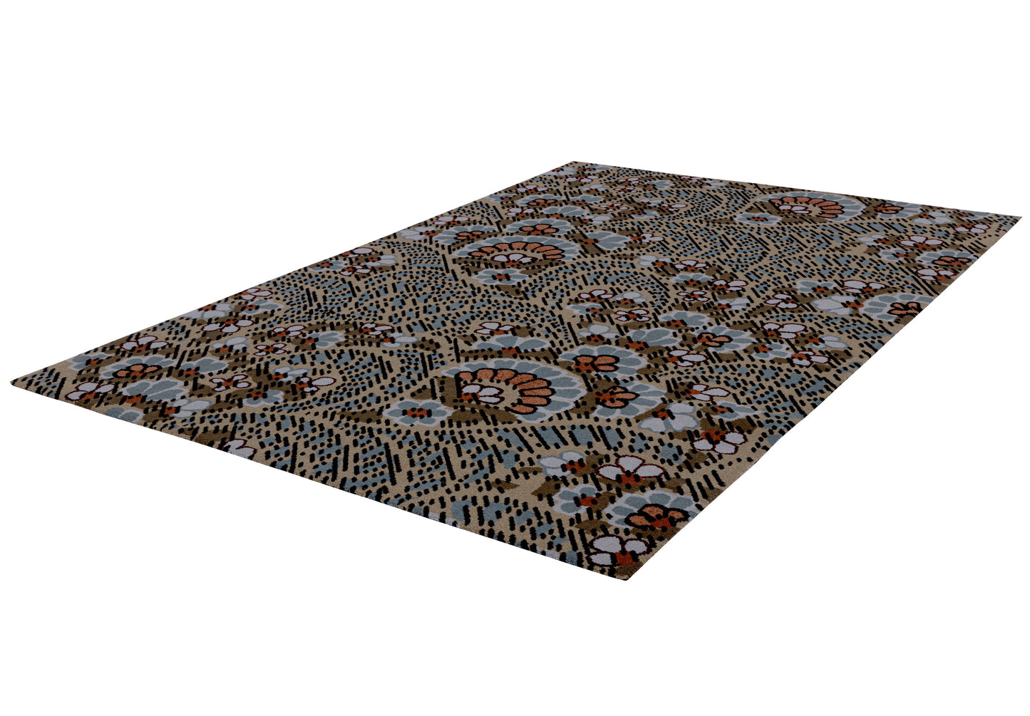 Agnella Rugs Design Discoveries V&A Collection PAISLEY Copper Tan - Free Delivery