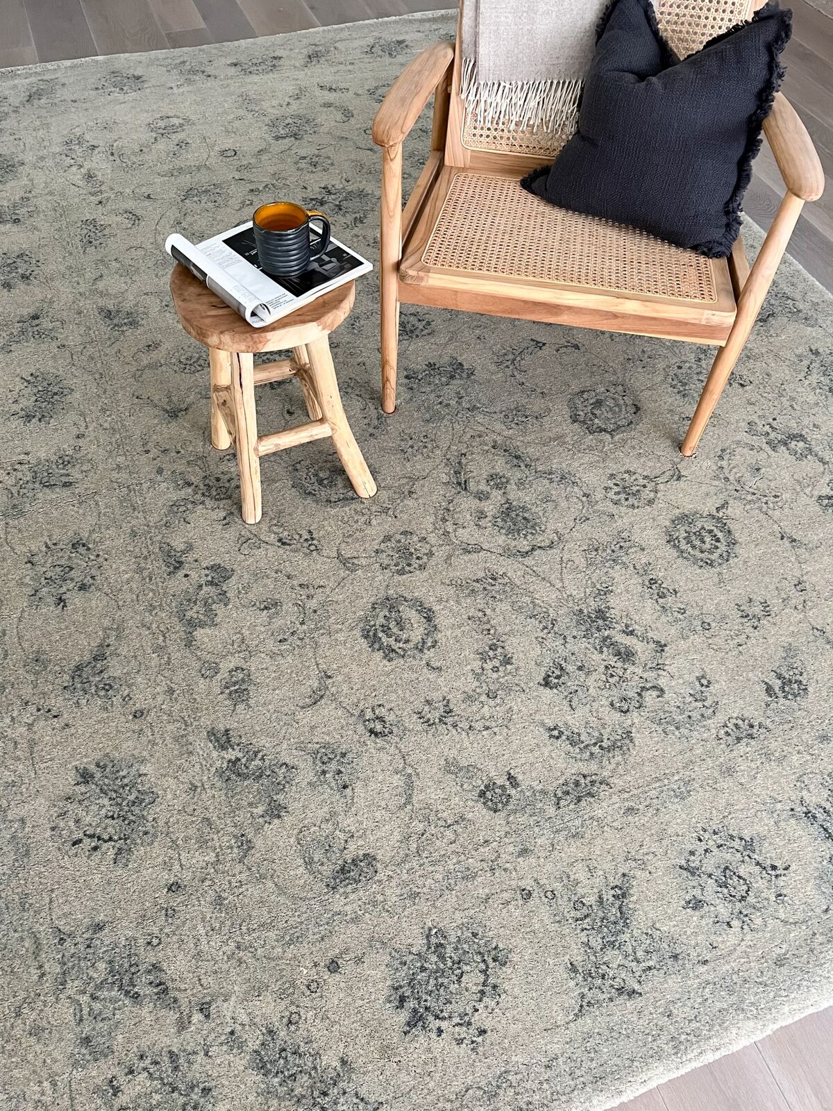 Agnella Rugs House Loves Calisia VINTAGE Flora Beige - 100% Undyed New Zealand Wool - Free Delivery