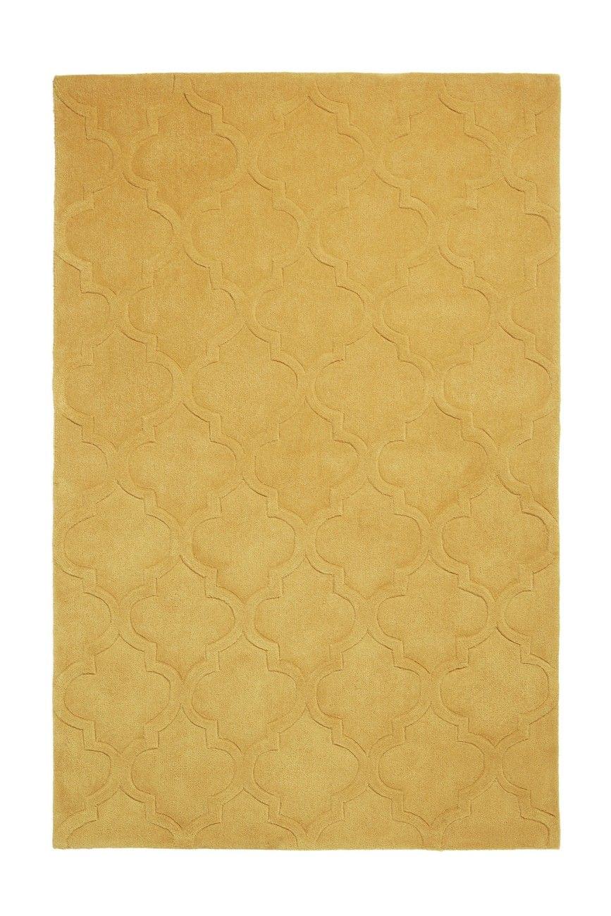 Rug for Sale Measuring 120cm x 170cm - Mustard Hong Kong Trellis Rug - Free UK Delivery