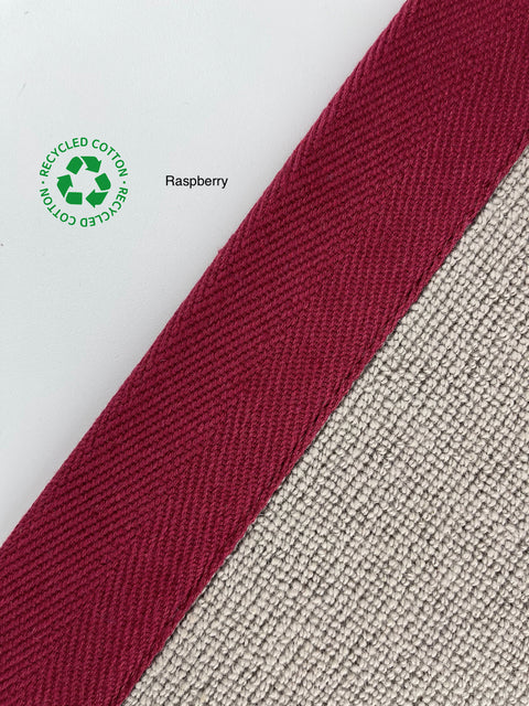 Taped Edging - Herringbone - Raspberry