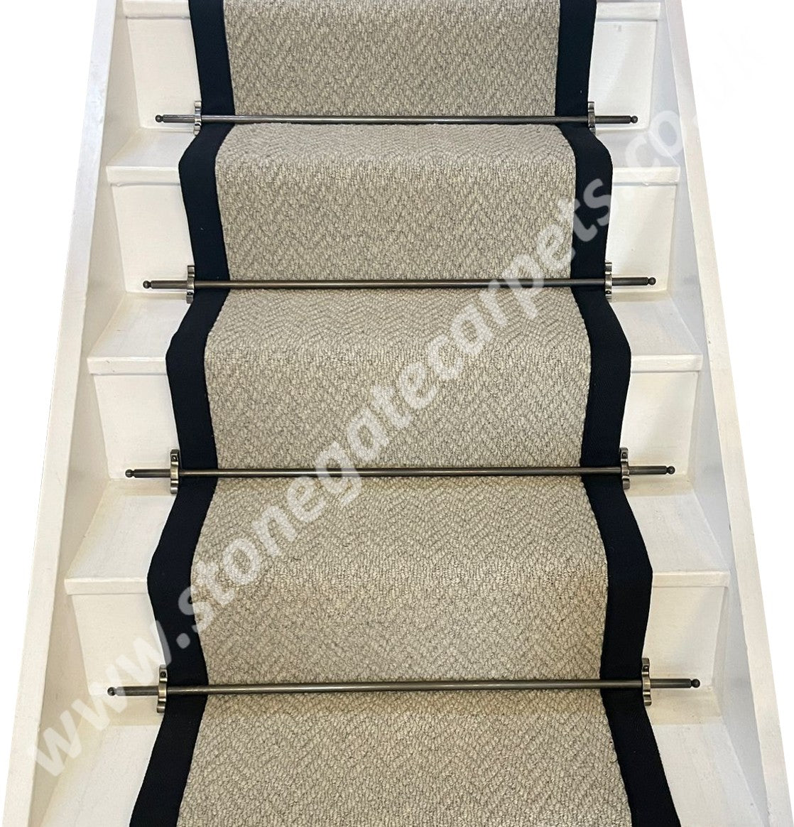 Stonegate Carpets Herringbone Mam-Tor Taped Edged Stair Runner (Per Linear Metre)