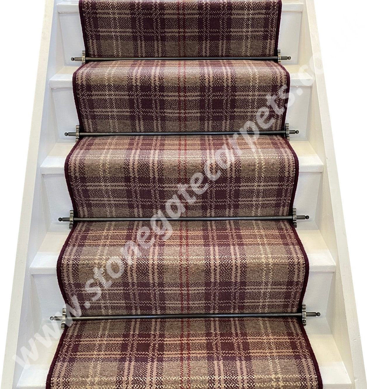 Ulster Carpets Braeburn Tayberry Stair Runner with choice of overlocking colour (Per Linear Metre)