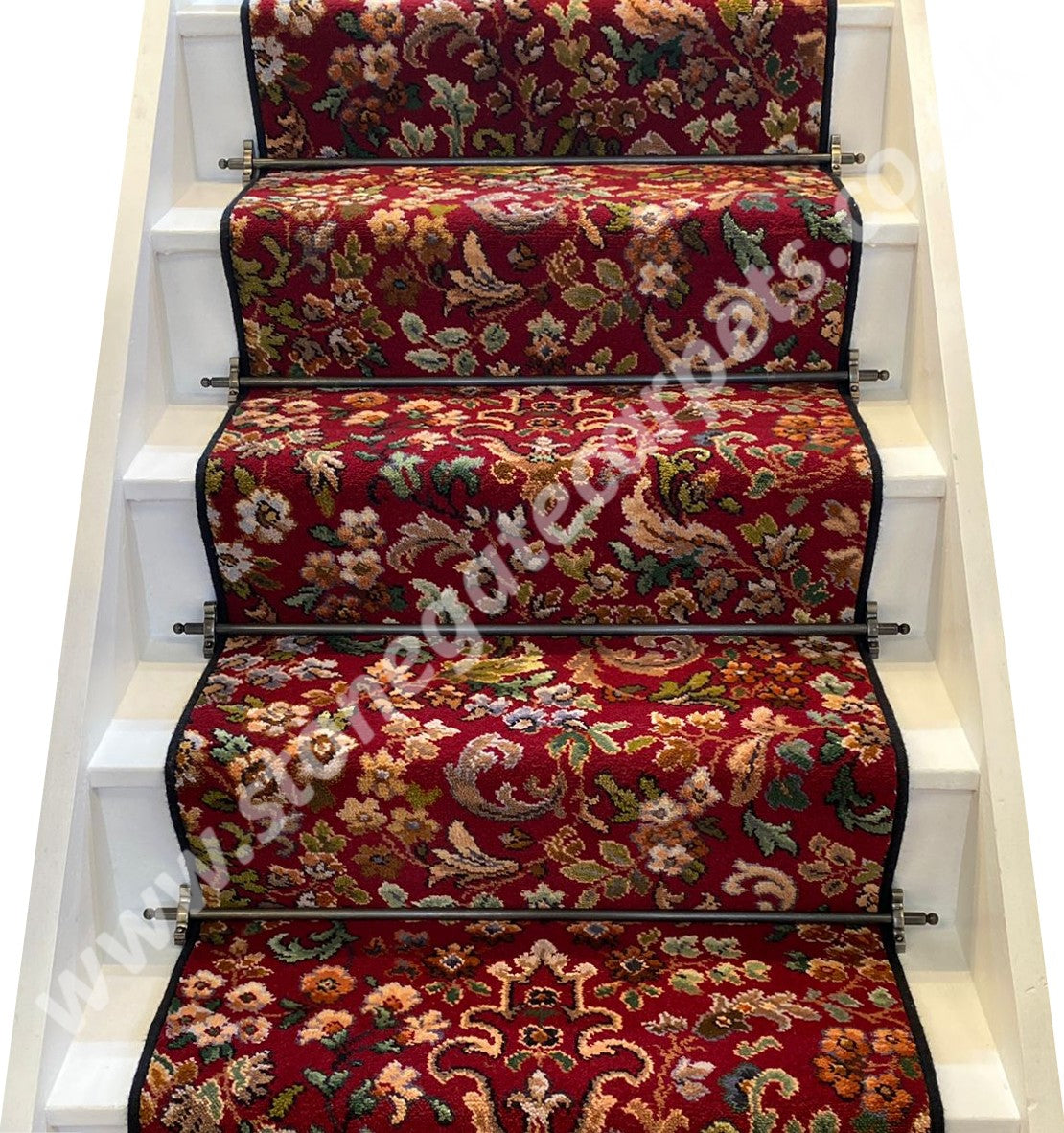 Ulster Carpets Glenmoy Persian Garden Stair Runner with choice of adding bespoke border or overlocking colour (Per Linear Metre)