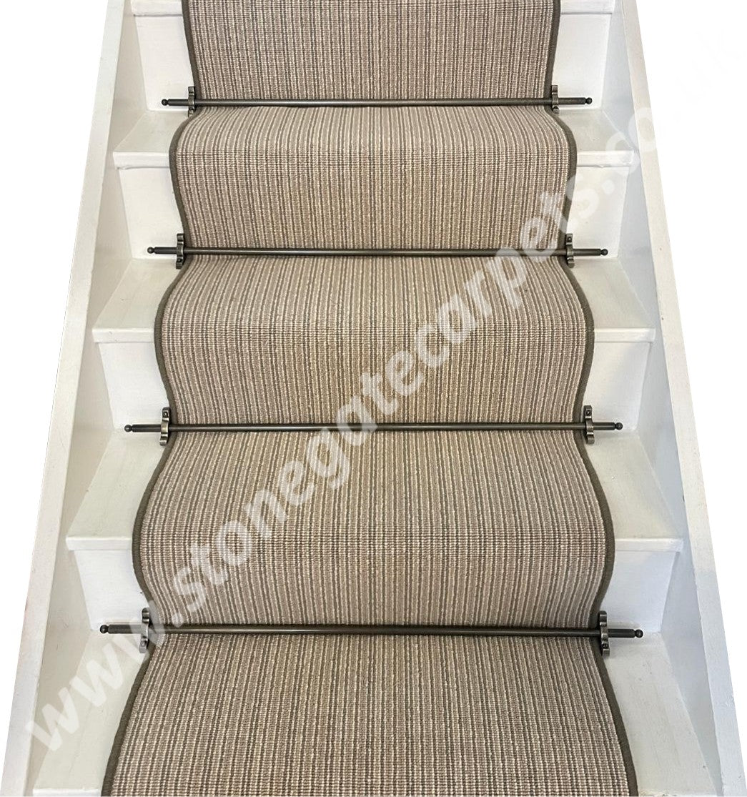 Ulster Carpets Laneve Wellington Stripe Linnet Stair Runner (Per Linear Metre)