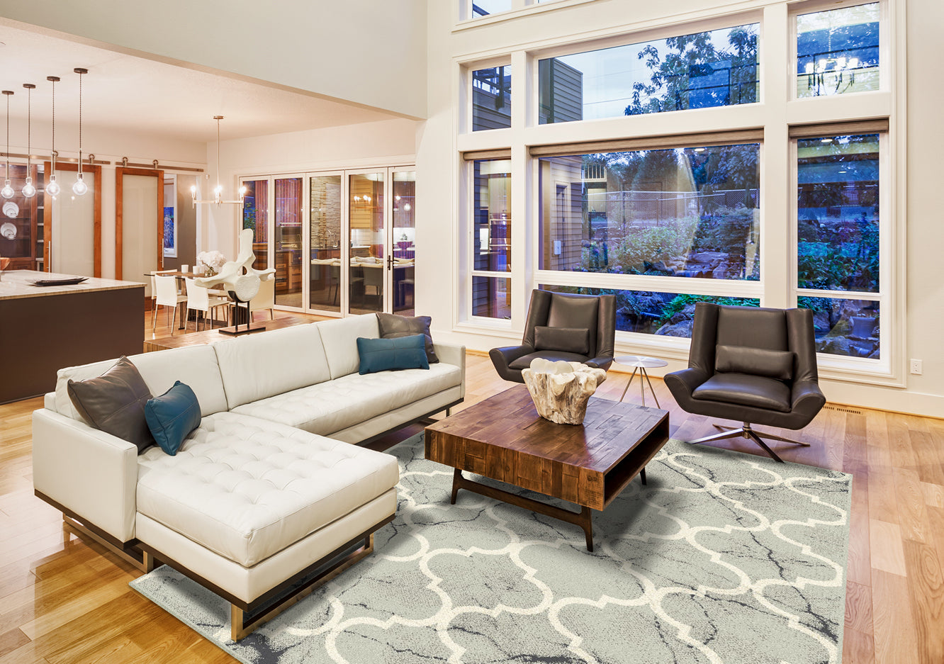 Agnella Rugs Isfahan M EVEIL Grey - 100% New Zealand Wool - Free Delivery