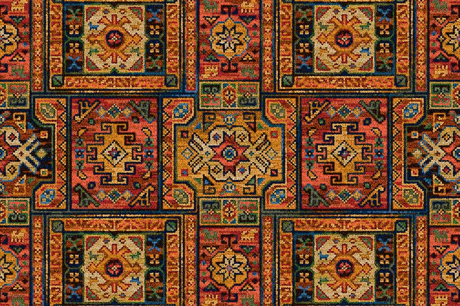 Ulster Carpets Glenavy Ethnic Panel Rust 2/2648 (Please Call for per M² Cost)
