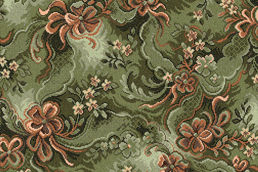 Ulster Carpets Glenavy Green Buttons & Bows 4/2353 (Please Call for per M² Cost)