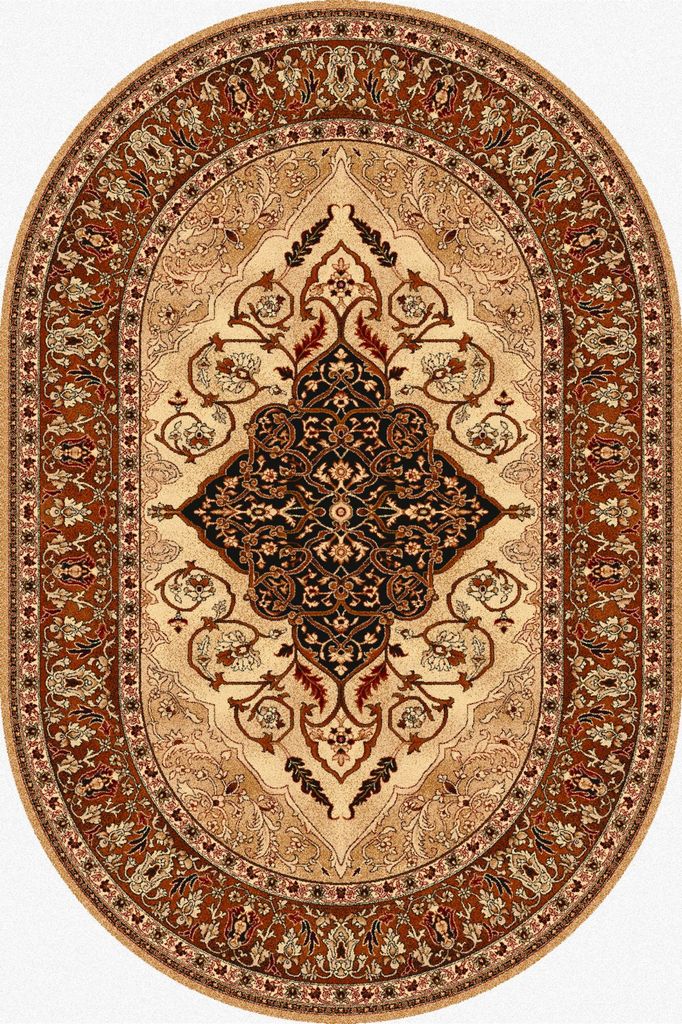 Agnella Rugs Isfahan LEYLA Amber Oval - 100% New Zealand Wool - Free Delivery
