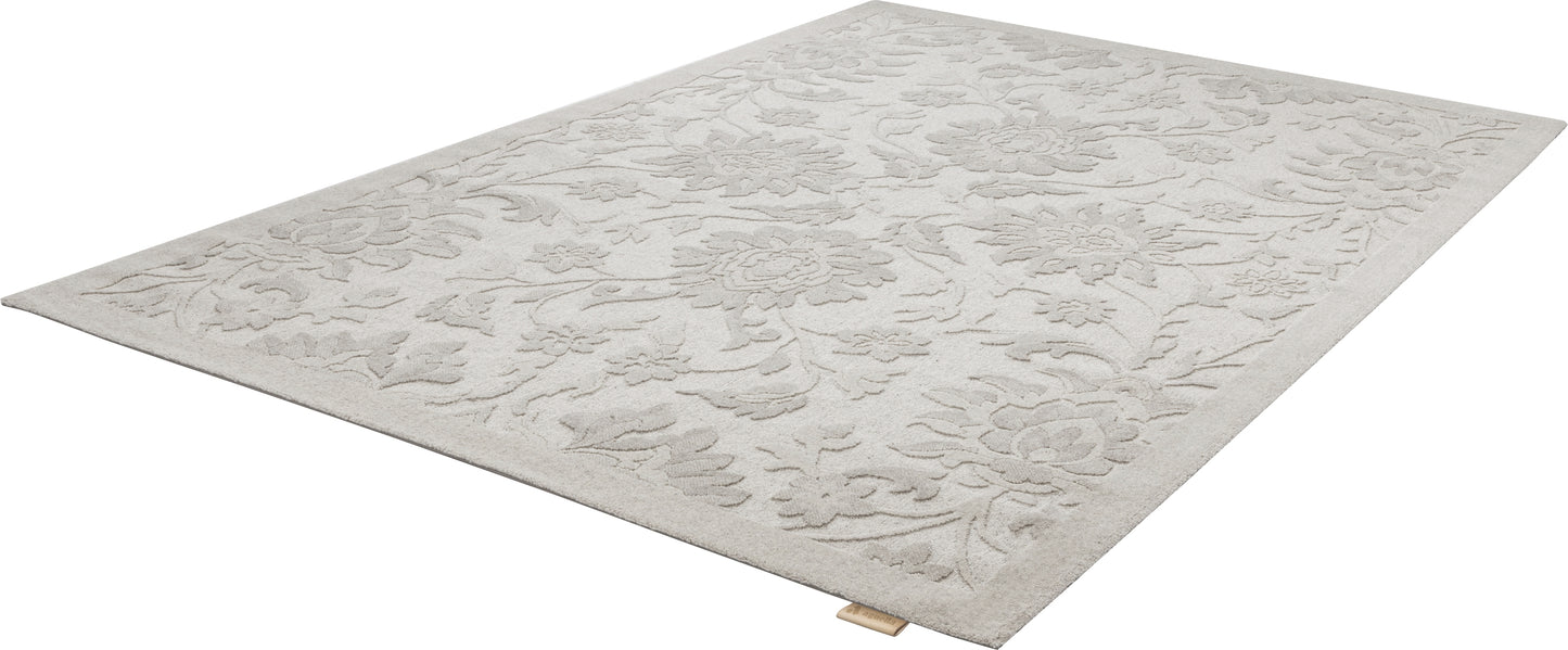 Agnella Rugs Noble MIREM Light Grey - 100% Undyed British Wool - Free Delivery