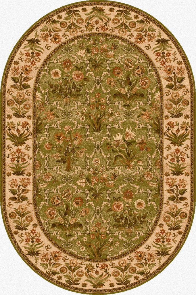 Agnella Rugs Isfahan OLANDIA Olive Oval - 100% New Zealand Wool - Free Delivery