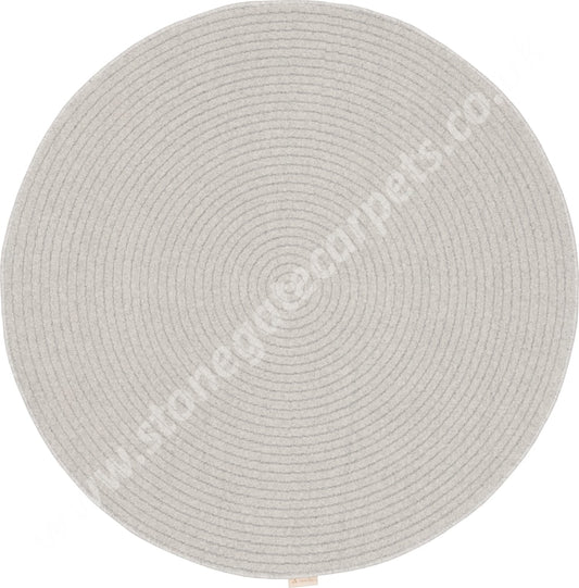Agnella Rugs Noble Ruti Light Grey Circle - 100% Undyed British Wool Free Delivery Rug