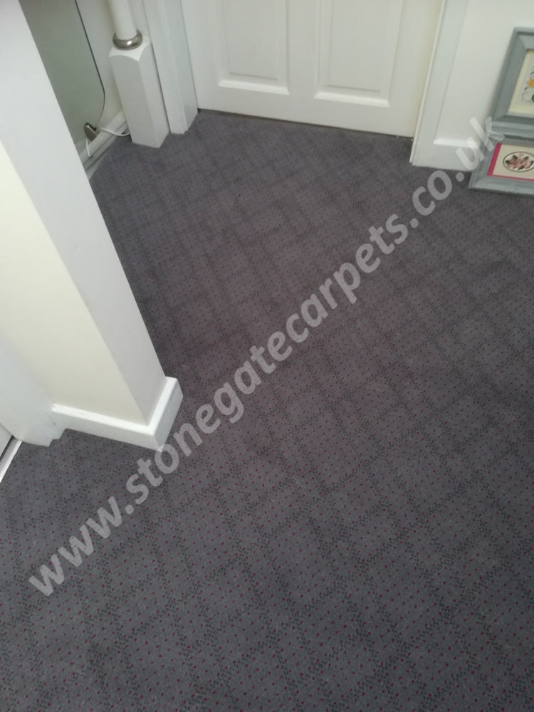 Axminster Carpets Poppy Field Geometric & Brintons Finepoint Rothko Red Twilight Stair Runner (Per