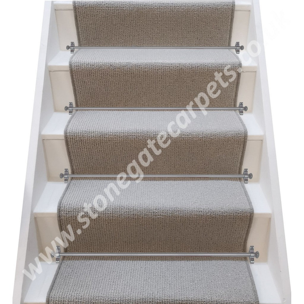 Axminster Carpets Simply Natural Ribgrass Stipple Quartz Eggshell Stair Runner (Per Linear Metre)