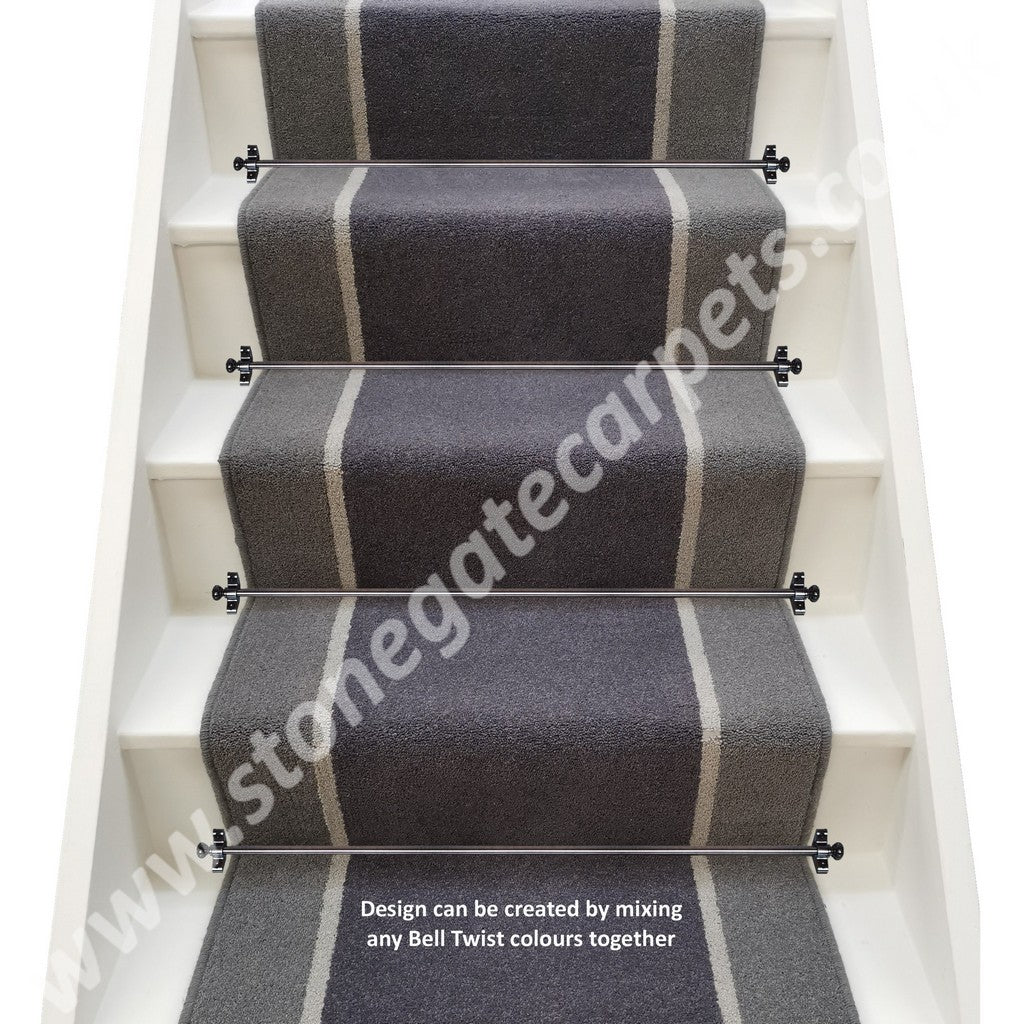 Brintons Bell Twist Twilight, Pumice & Flint Stair Runner (Per Linear Metre) LOW STOCK