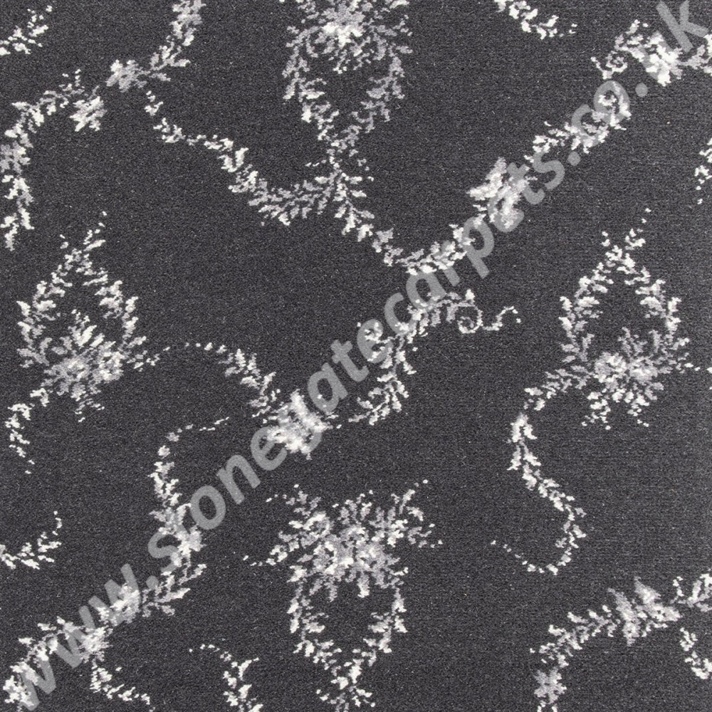 Brintons Carpets Classic Florals Nouveau Toile Papillon Grey 10/50363