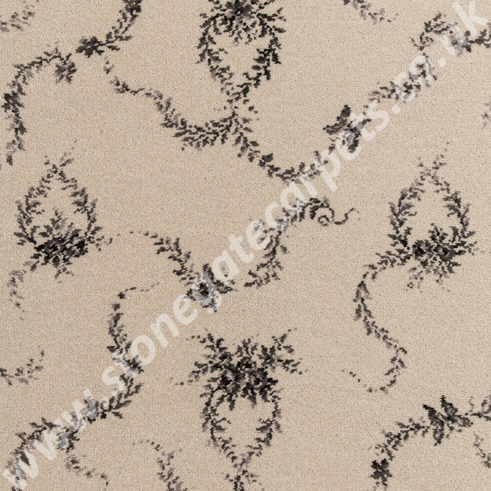 Brintons Carpets Classic Florals Nouveau Toile Papillon Silver 10/50364