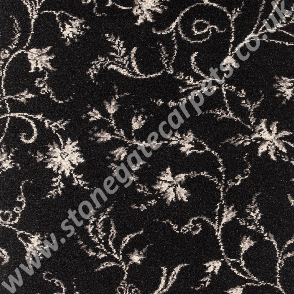 Brintons Carpets Classic Florals Nouveau Parterre Charcoal 10/50366