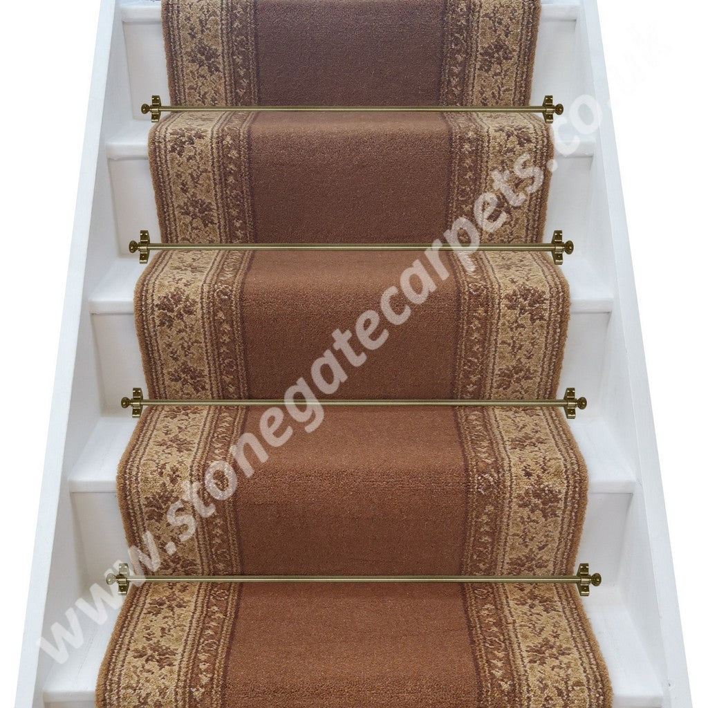 Brintons Carpets Classic Florals Parterre Copper Stair Runner (Per Linear Metre) LOW STOCK