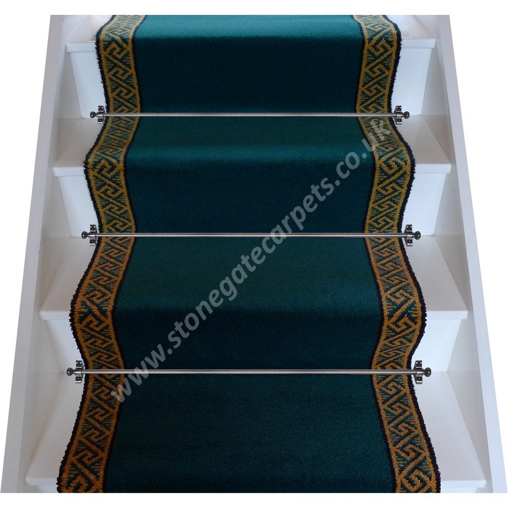 Brintons Carpets Galleria Petrol Border Stair Runner (per M)