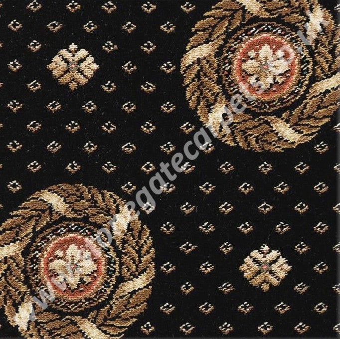 Brintons Carpets Marquis Intense Black Wreath Carpet Remnant @ £45 per m