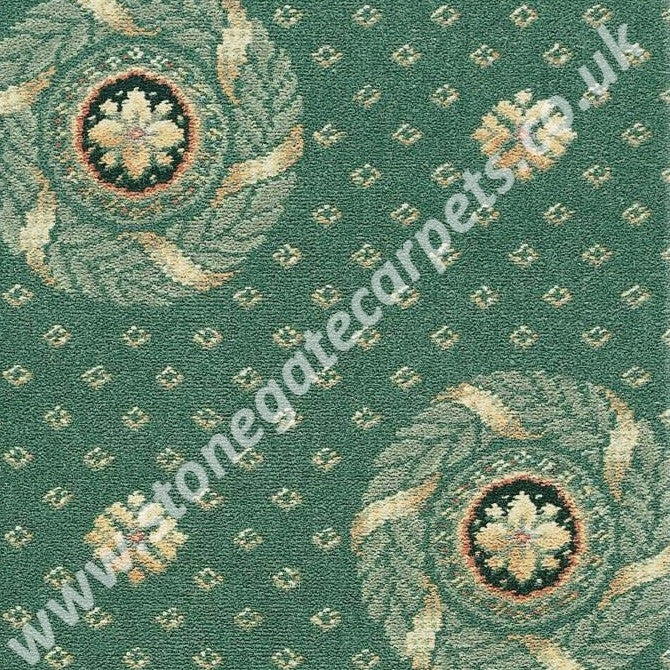 Brintons Carpets Marquis Princess Jade Wreath Carpet Remnant 134/25400