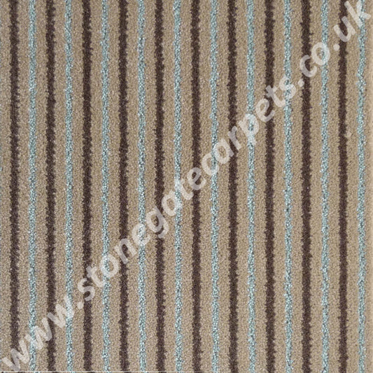 Brintons Carpets Stripes Collection Chocolate Bonbon Carpet Remnant 2ST/38266
