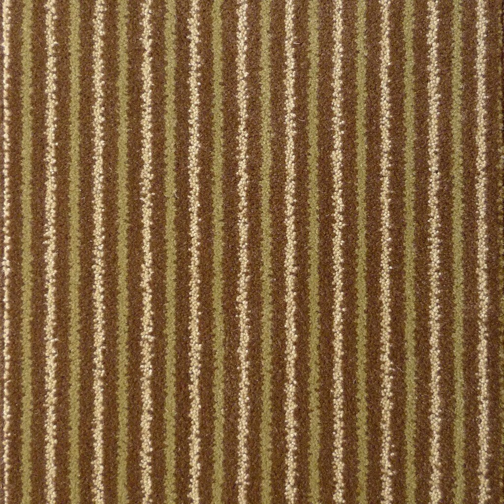 Brintons Carpets Stripes Collection Chocolate Limes Carpet Remnant - ROOM SIZE @ £35sq/mt