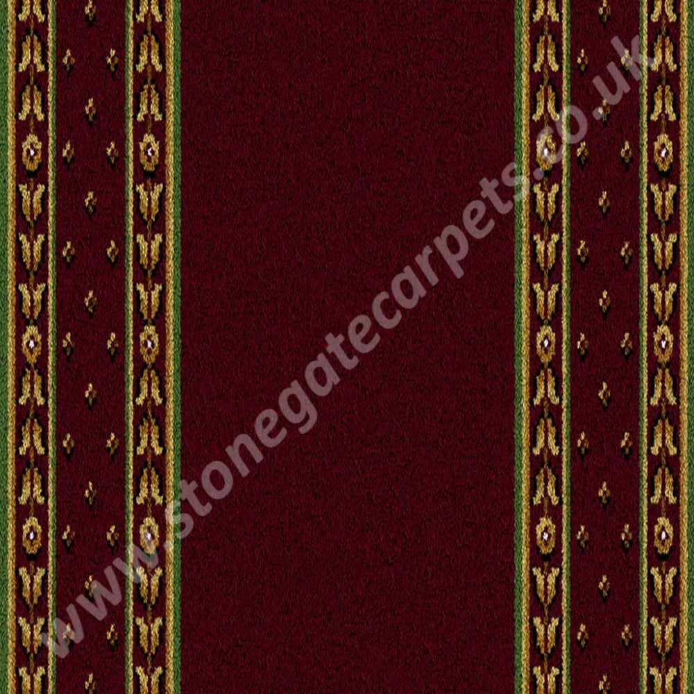 Ulster Carpets Sheriden Bordeaux Runner 22/2576 (Please Call For Per M² Cost)
