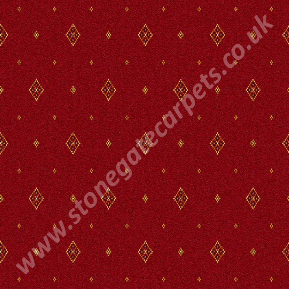 Ulster Carpets Tazmin Motif Red 10/2628 (Please Call For Per M² Cost)