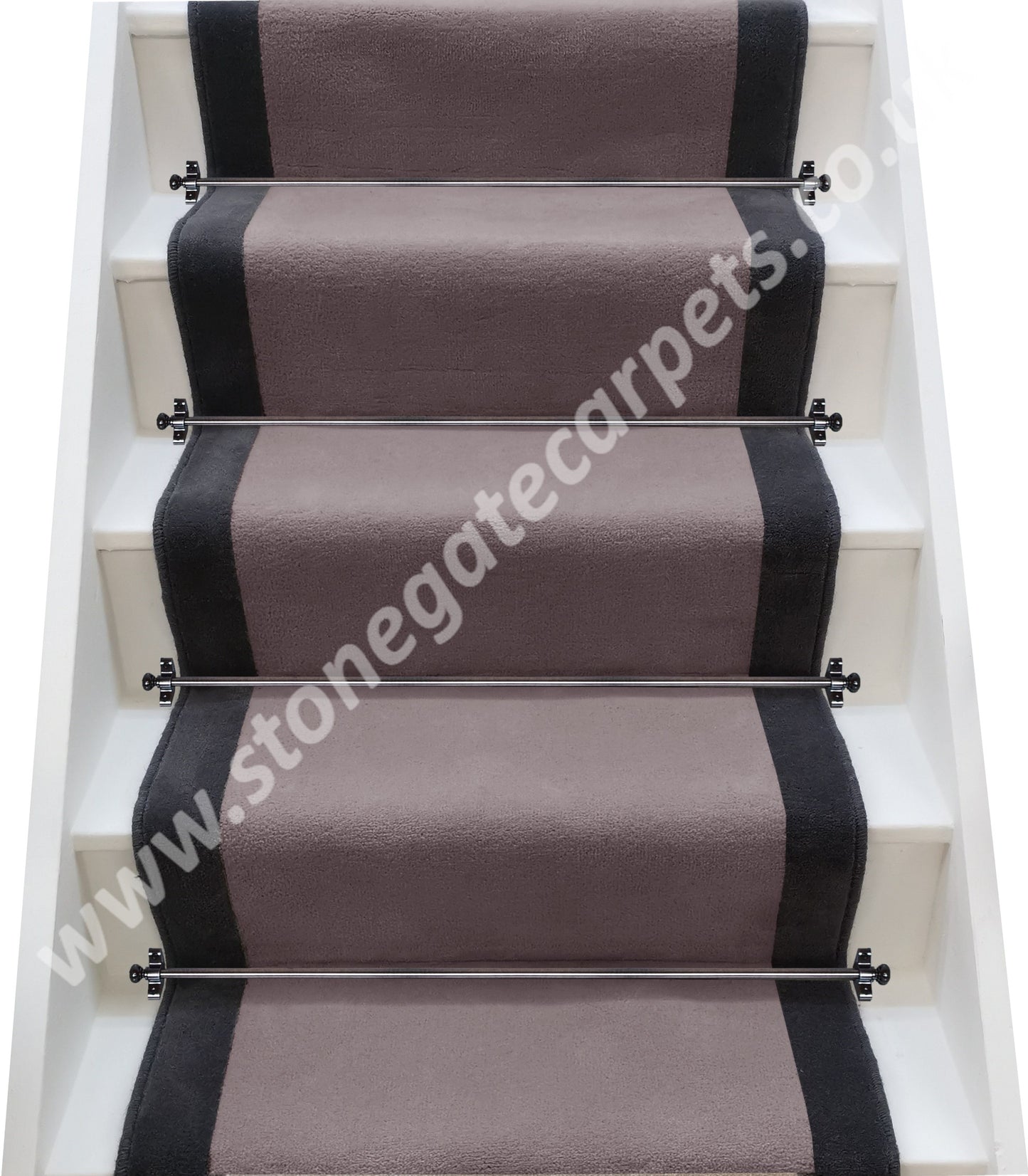 Ulster Carpets Ulster Velvet Mouse & Charcoal Stair Runner (Per Linear Metre)