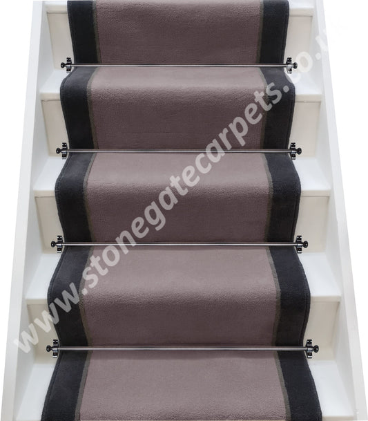 Ulster Carpets Ulster Velvet Mouse, Elephant & Charcoal Stair Runner (Per Linear Metre)