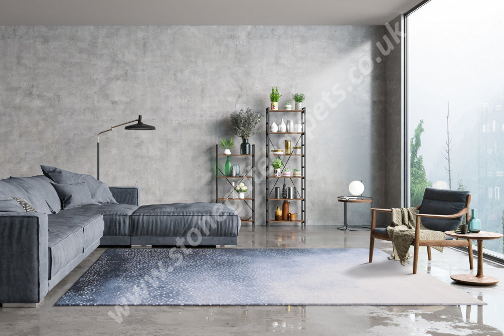Agnella Rugs Agnus SFUMATO Blue - 100% New Zealand Wool - Free Delivery