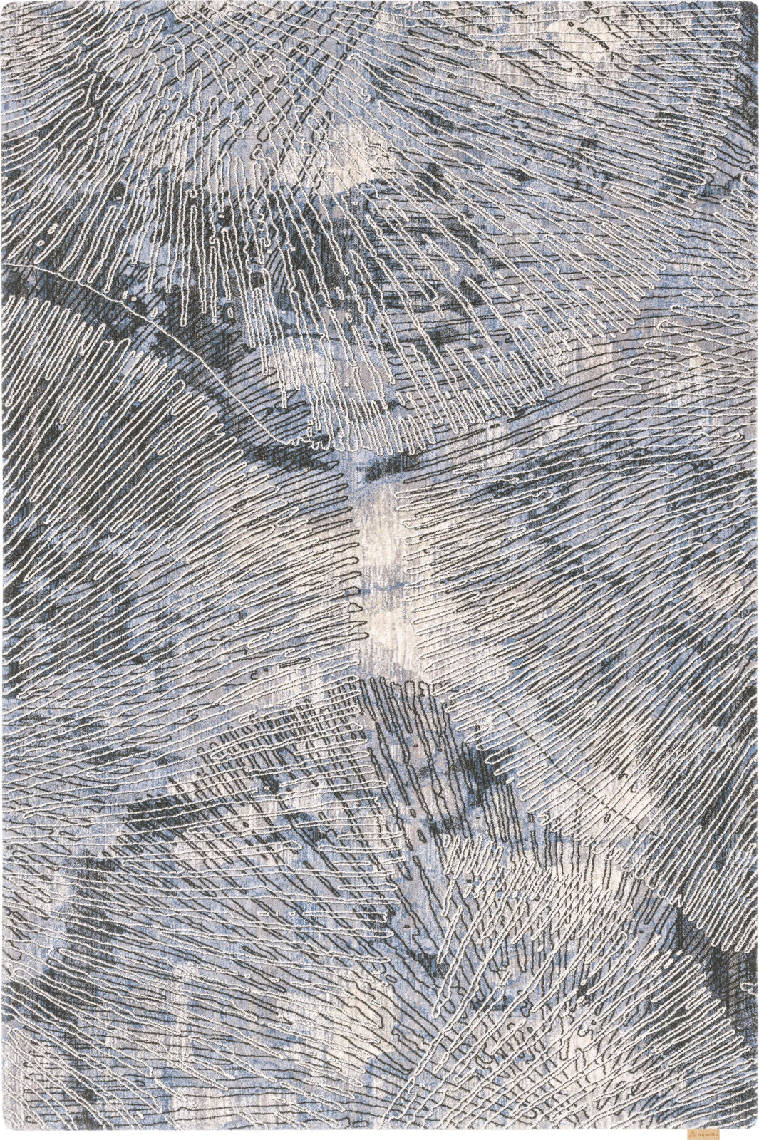 Agnella Rugs Calisia CORAL Blue - 100% New Zealand Wool - Free Delivery