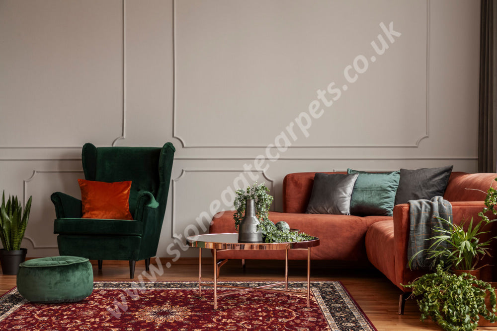 Agnella Rugs Calisia DAMORE Dark Red - 100% New Zealand Wool - Free Delivery