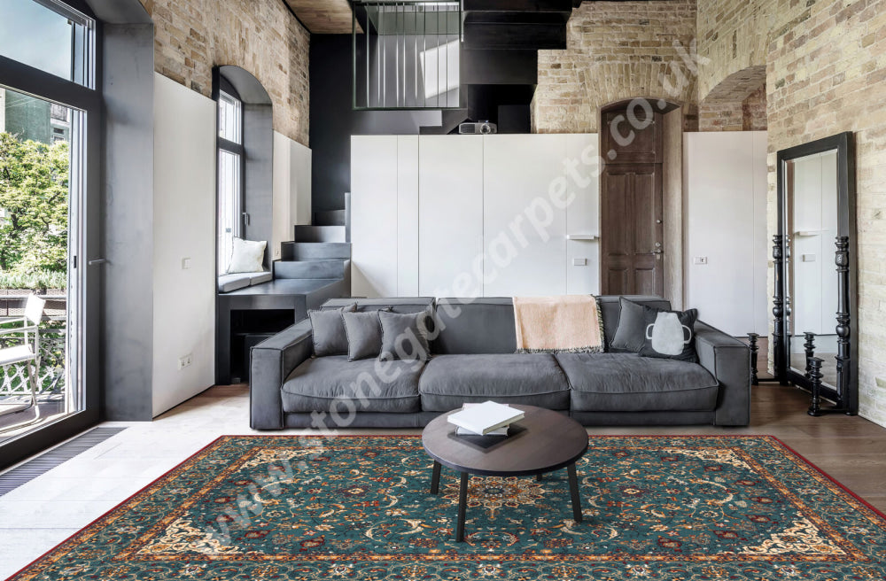 Agnella Rugs Calisia DAMORE Emerald - 100% New Zealand Wool - Free Delivery