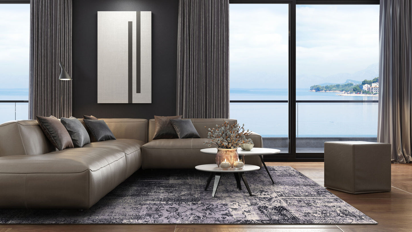 Agnella Rugs Calisia EDDIE Graphite - 100% New Zealand Wool - Free Delivery