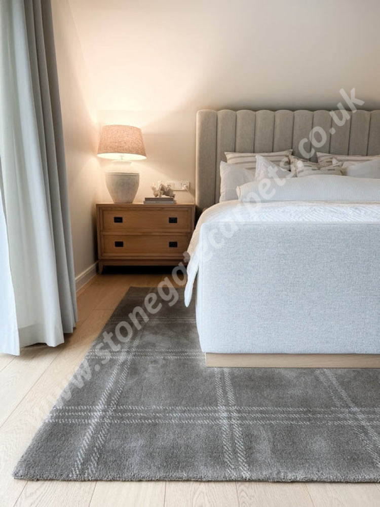 Agnella Rugs House Loves Calisia GRID PRIME Anthracite - 100% New Zealand Wool - Free Delivery