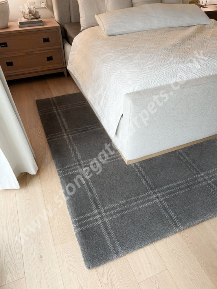 Agnella Rugs House Loves Calisia GRID PRIME Anthracite - 100% New Zealand Wool - Free Delivery