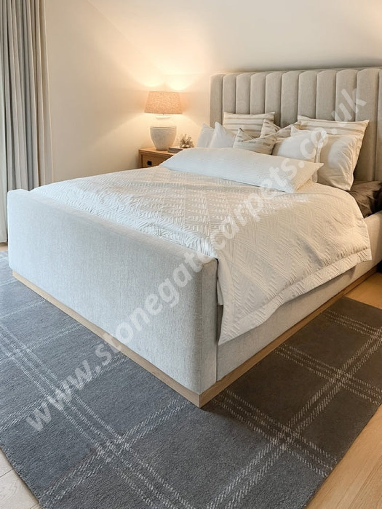 Agnella Rugs House Loves Calisia GRID PRIME Anthracite - 100% New Zealand Wool - Free Delivery