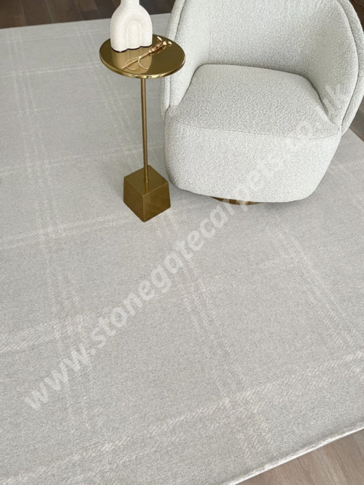 Agnella Rugs House Loves Calisia GRID PRIME Beige - 100% New Zealand Wool - Free Delivery