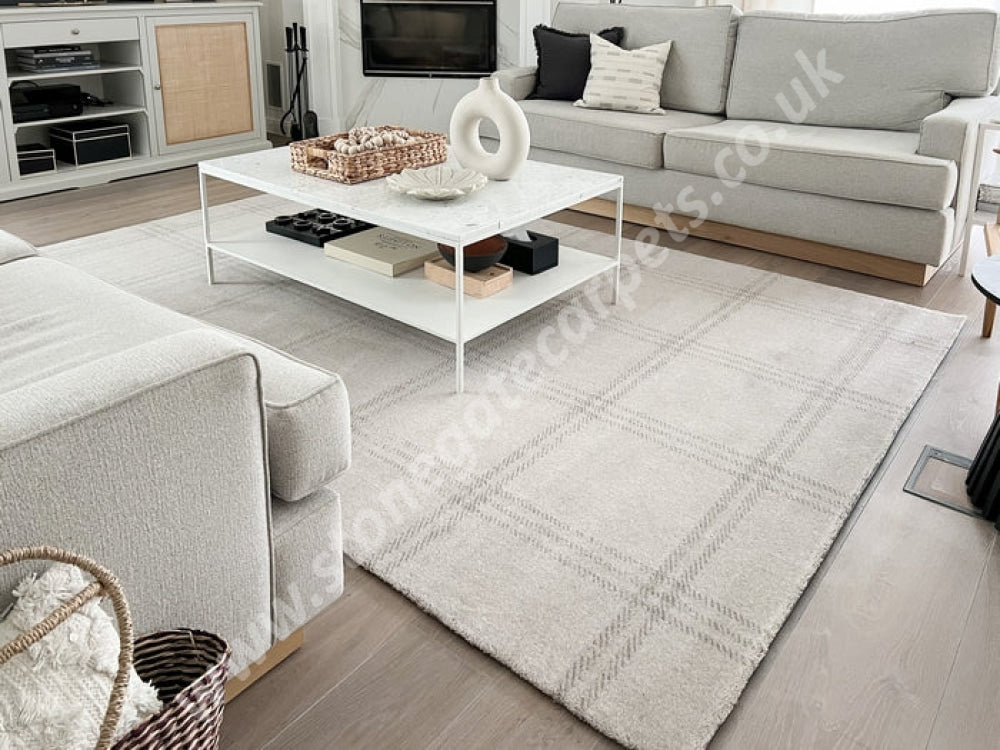 Agnella Rugs House Loves Calisia GRID PRIME Sand - 100% New Zealand Wool - Free Delivery
