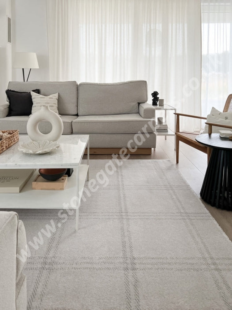 Agnella Rugs House Loves Calisia GRID PRIME Sand - 100% New Zealand Wool - Free Delivery