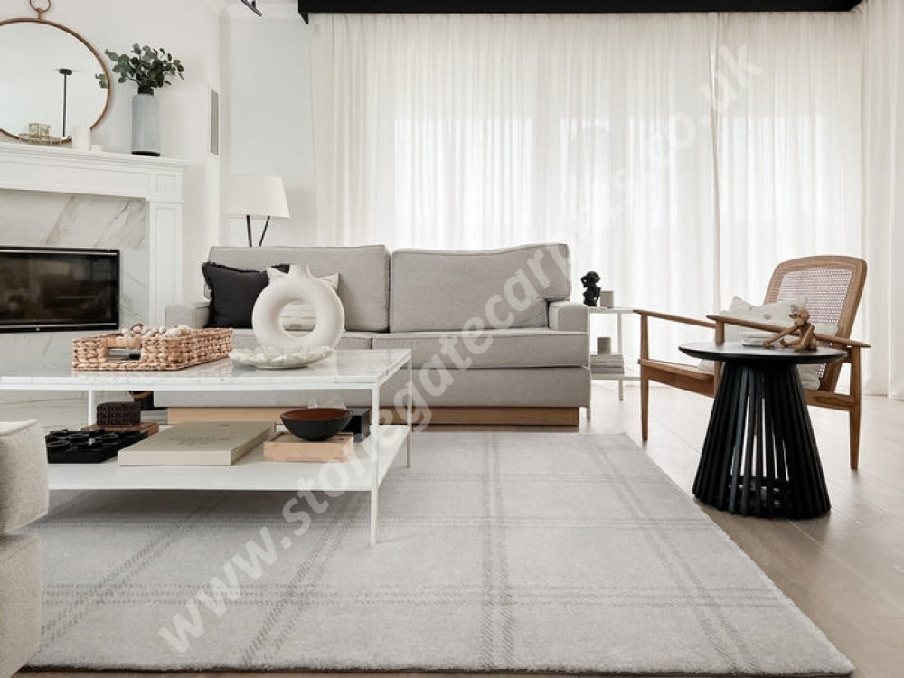Agnella Rugs House Loves Calisia GRID PRIME Sand - 100% New Zealand Wool - Free Delivery