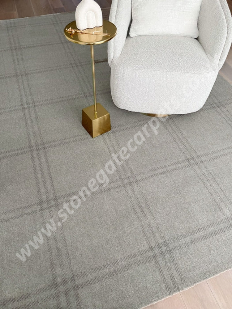 Agnella Rugs House Loves Calisia GRID PRIME Grey - 100% New Zealand Wool - Free Delivery