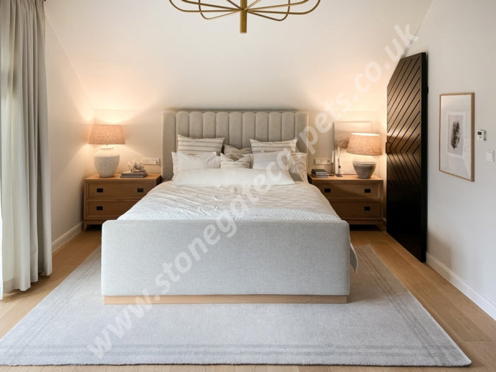 Agnella Rugs House Loves Calisia GRID RIM Sand - 100% New Zealand Wool - Free Delivery